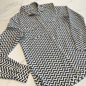 Black and white blouse